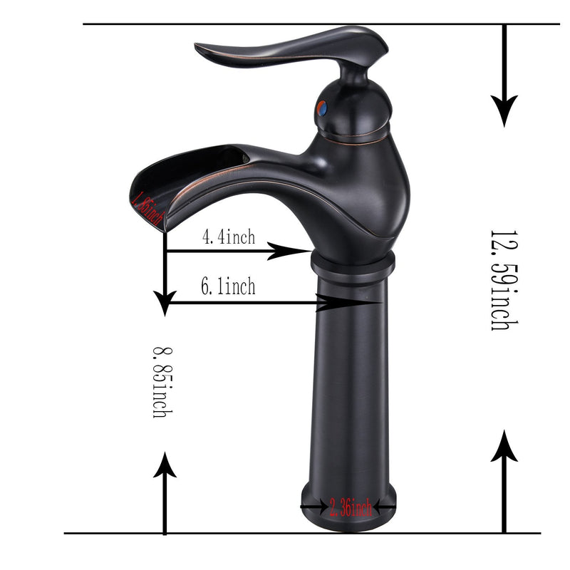 Single Handle Lamp Shaped High Spout Single Hole Bathroom Faucet and Spot Resist Faucet