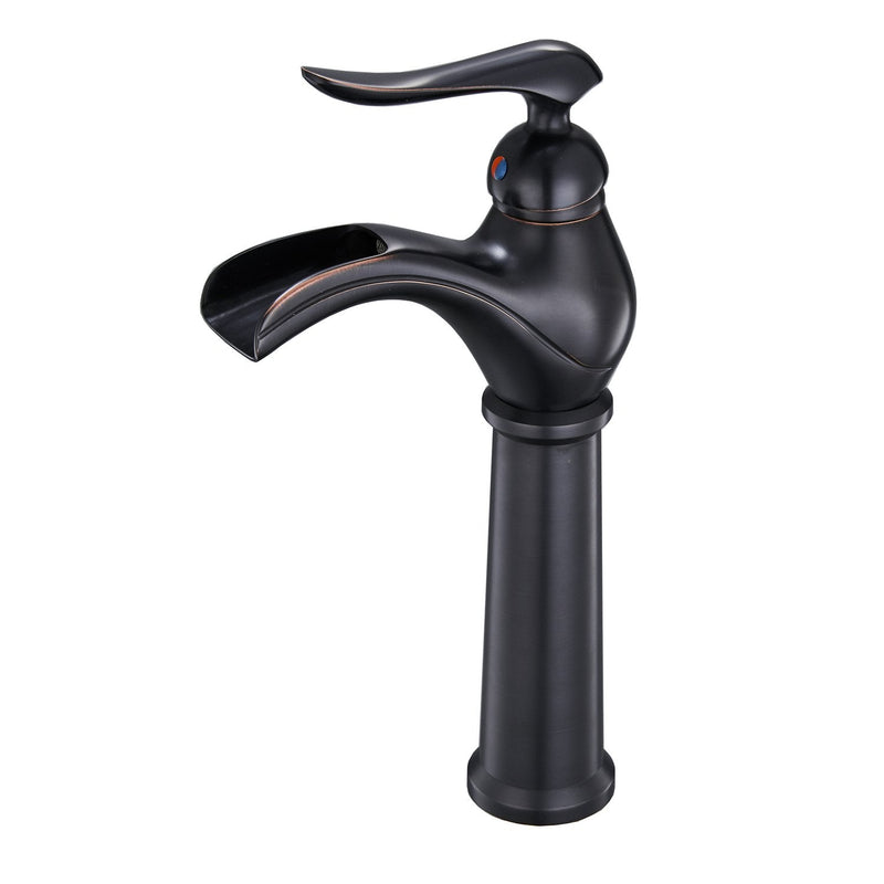 Single Handle Lamp Shaped High Spout Single Hole Bathroom Faucet and Spot Resist Faucet