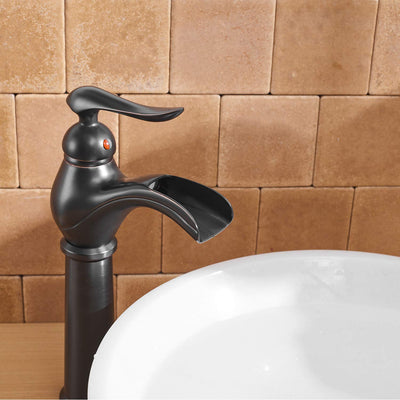 Single Handle Lamp Shaped High Spout Single Hole Bathroom Faucet and Spot Resist Faucet