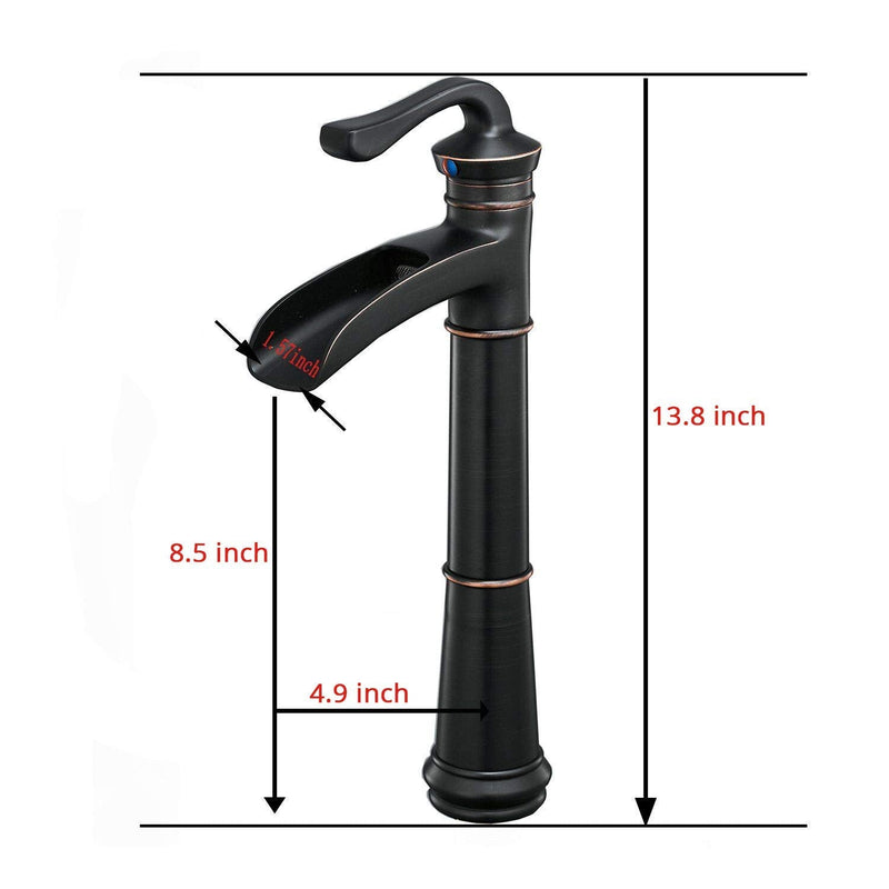 Single Handle Single Hole High Spout Charming Waterfall Bathroom Faucet