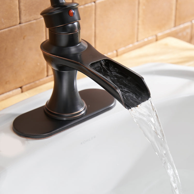 Waterfall Single Hole Single-Handle Low-Arc Bathroom Faucet