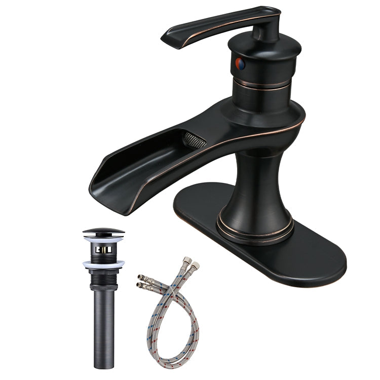 Waterfall Single Hole Single-Handle Low-Arc Bathroom Faucet