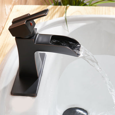 Single Handle Single Hole Bathroom Faucet Pop-Up Drain Included and Supply Line