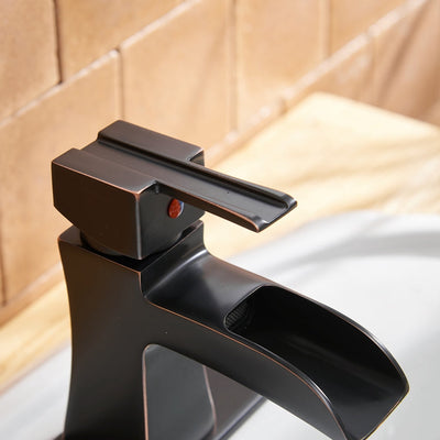 Single Handle Single Hole Bathroom Faucet Pop-Up Drain Included and Supply Line