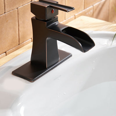 Single Handle Single Hole Bathroom Faucet Pop-Up Drain Included and Supply Line