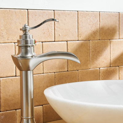 Single Handle Single Hole Bathroom Faucet Pop-Up Drain Included and Supply Lines