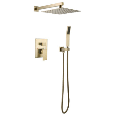 Wall Mounted Brushed Gold Stainless Steel thin Shower Head