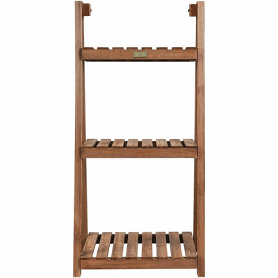 3-Tier Folding Flower Stand Rack Wood Plant Storage Display Shelf