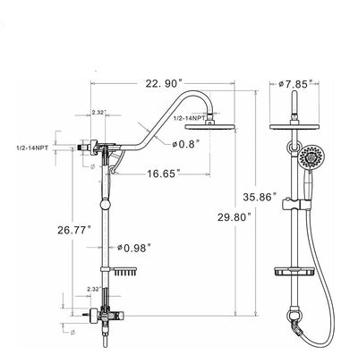 Shower Head with Handheld Shower System