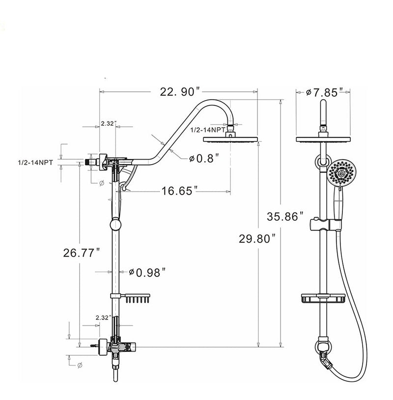 Shower Head with Handheld Shower System