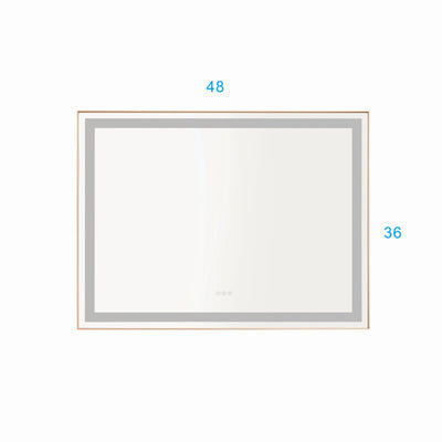 48 in x 36 in LED Lighted Bathroom Wall Mounted Mirror with High Lumen+Anti-Fog Separately Control