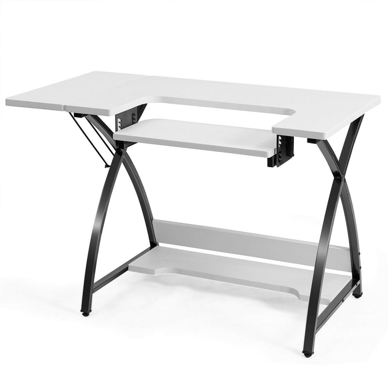 Sewing Craft Table Computer Desk with Adjustable Platform