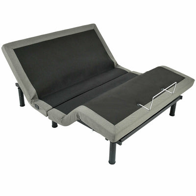 Adjustable Massage Upholstered Bed Base with Remote Control & USB Ports