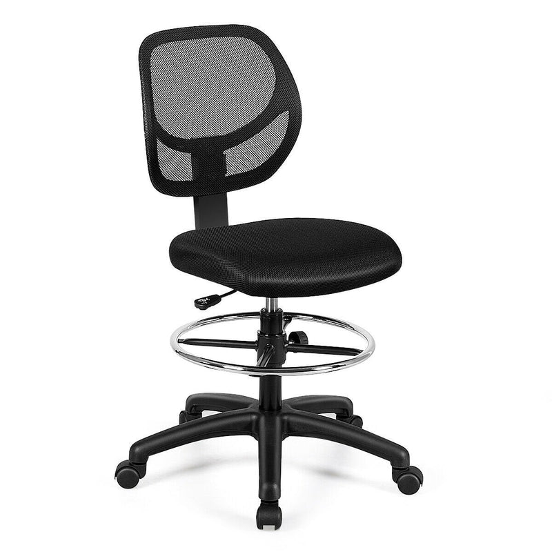 Mesh Drafting Office Chair with Adjustable Footrest and Height