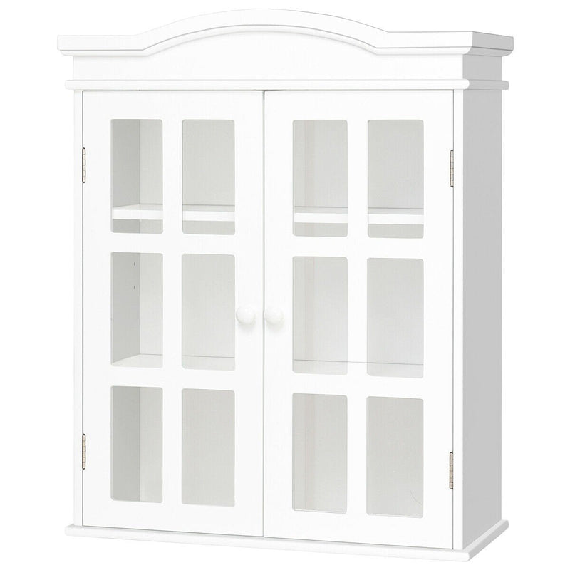 Wall-Mount Bathroom Double Doors Shelved Storage Cabinet