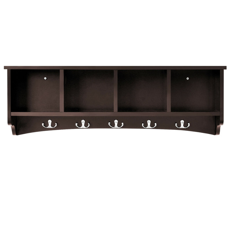 Hanging Buffet Sideboard Wall-Mounted Storage Cabinets With 5 Hooks