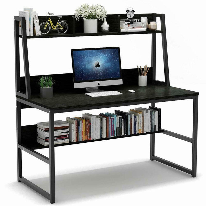 Storage Writing Desk Computer Desk with Hutch & Bookshelf