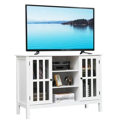 50" Wooden TV Stand with 3 Open Shelves and 2 Cabinets