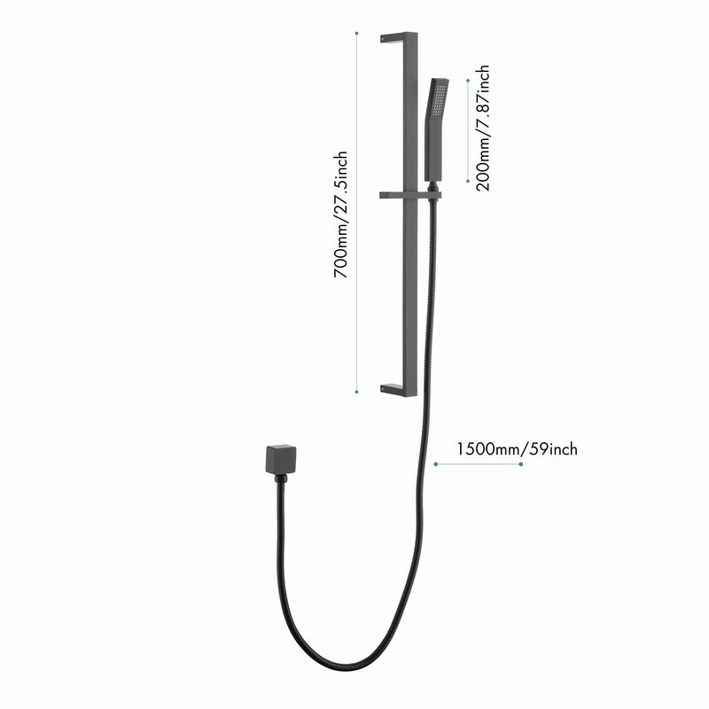 Matte Black Handheld Shower with 59-Inch Hose