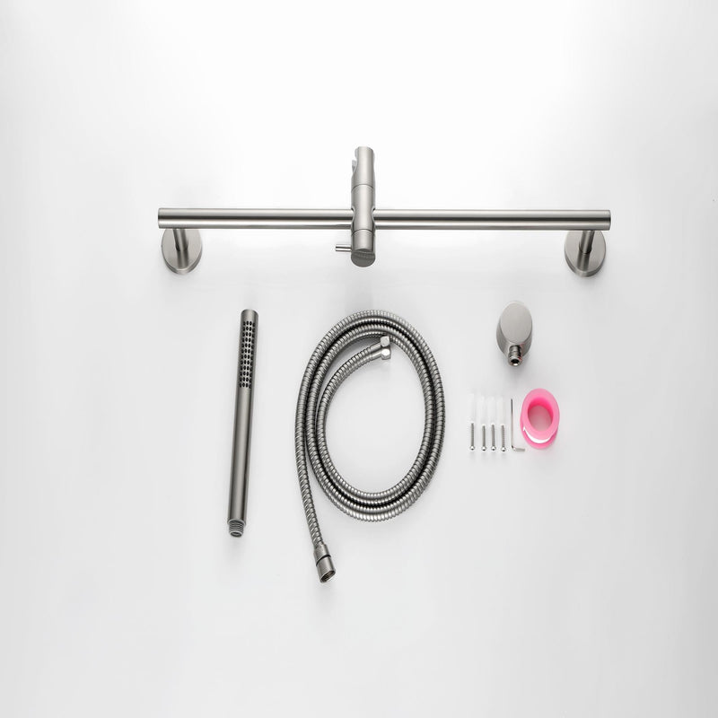 Brushed Nickel Handheld Shower with 28-Inch Slide Bar