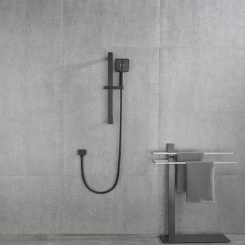 Matte Black Handheld Shower with 28-Inch Slide Bar