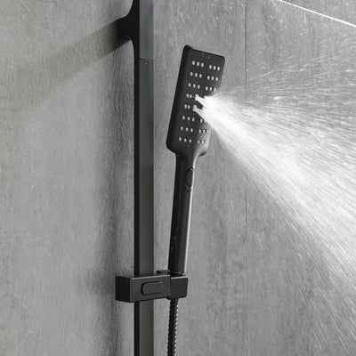 Matte Black Handheld Shower with 28-Inch Slide Bar