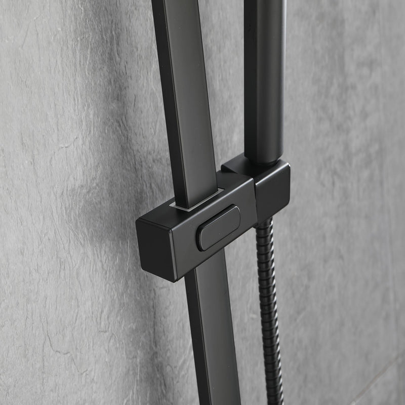 Matte Black Handheld Shower with 28-Inch Slide Bar