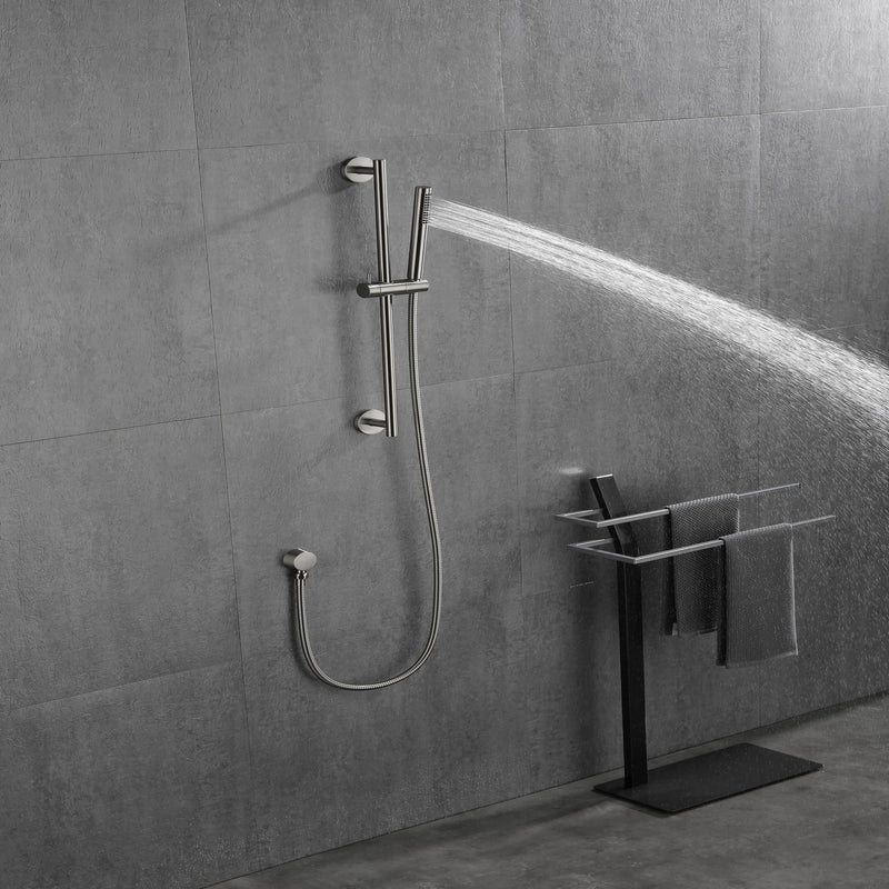 Brushed Nickel Handheld Shower with 28-Inch Slide Bar