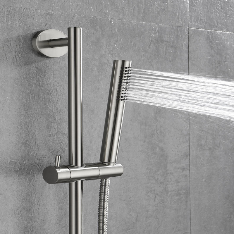 Brushed Nickel Handheld Shower with 28-Inch Slide Bar