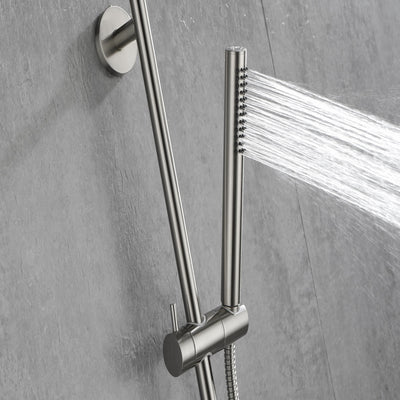 Brushed Nickel Handheld Shower with 28-Inch Slide Bar