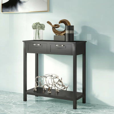 Console Table Cabinet with 2 Drawers and Storage Shelf