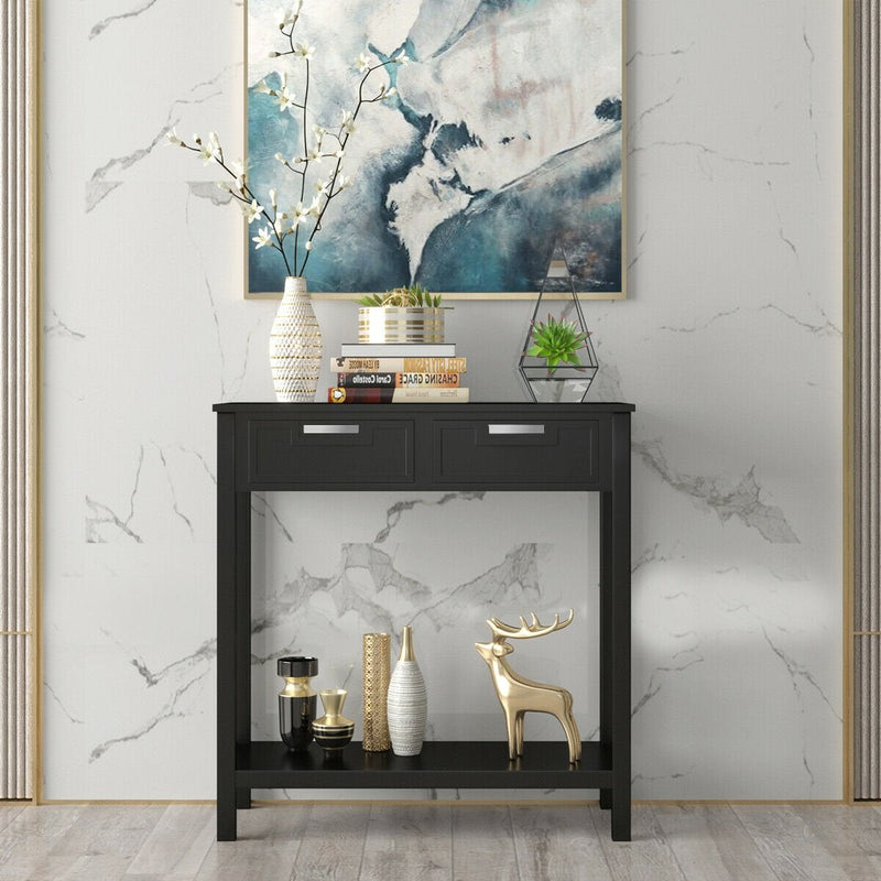 Console Table Cabinet with 2 Drawers and Storage Shelf