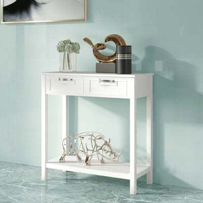 Console Table Cabinet with 2 Drawers and Storage Shelf