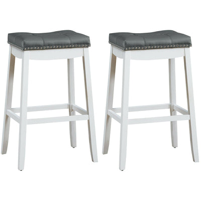 29" Set of 2 Nail head Saddle Bar Stools