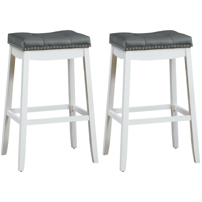 29" Set of 2 Nail head Saddle Bar Stools