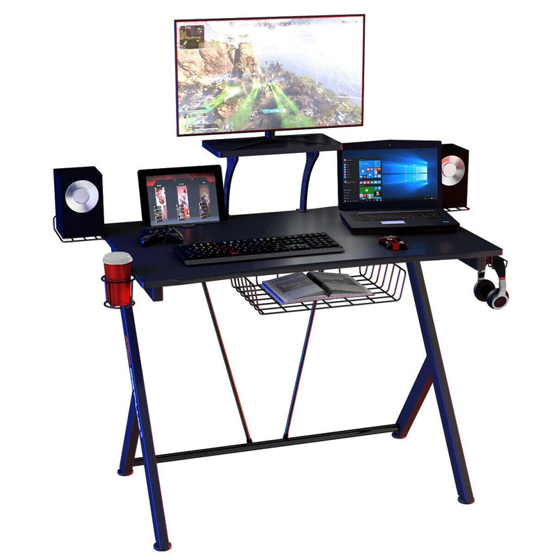 Multifunctional K-Shaped Gamer Desk with Display Support Plate