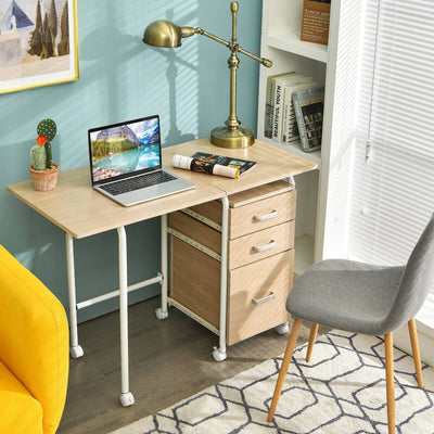 Folding Computer Laptop Desk Wheeled Home Office