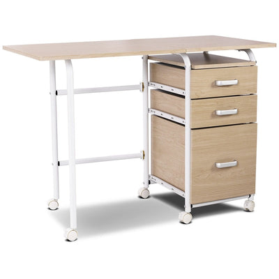 Folding Computer Laptop Desk Wheeled Home Office