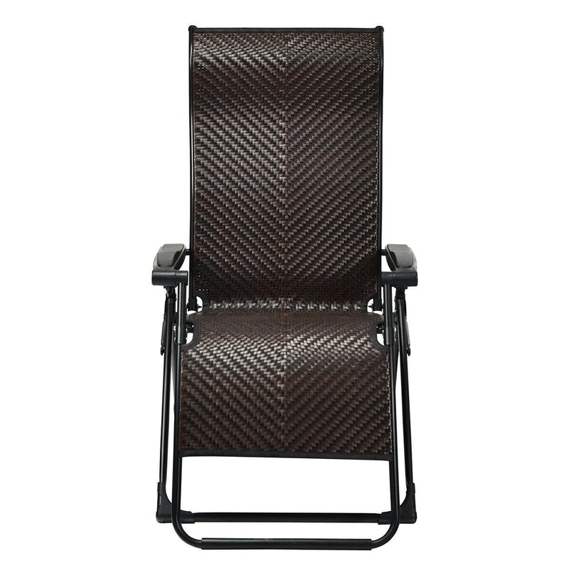 Set of 2 Folding Adjustable Rattan Lounge Chair