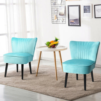 Set of 2 Armless Upholstered Leisure Accent Chair