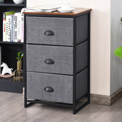 3-Drawer Removeable Rectangular Nightstand