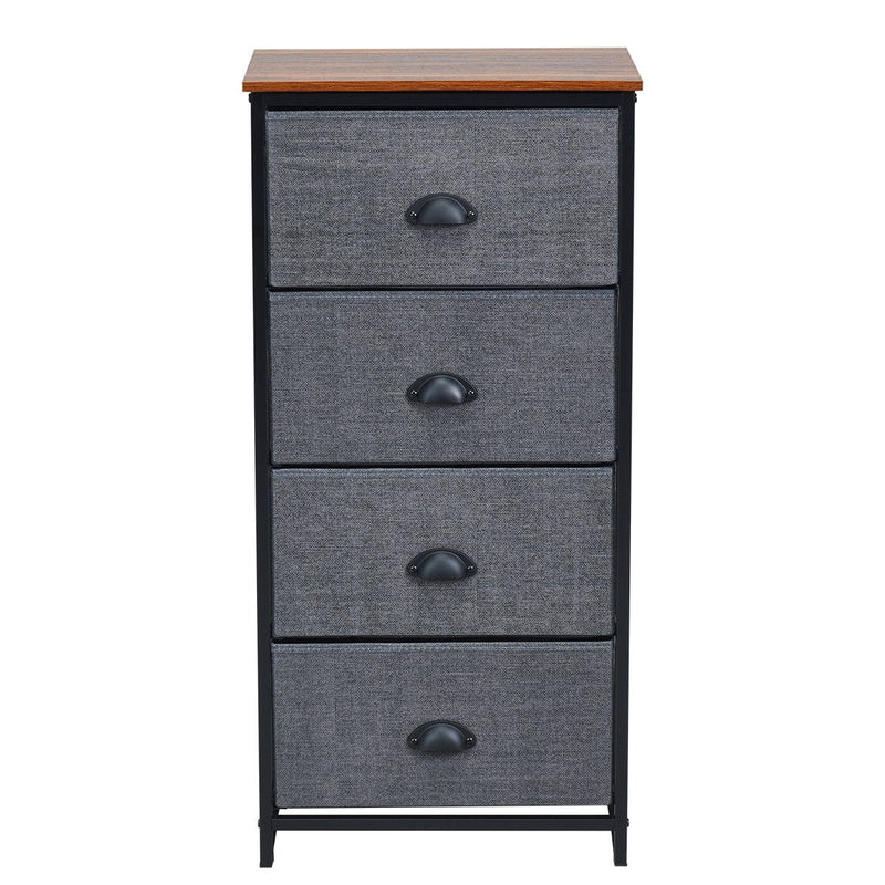 Metal Frame Chest Storage Bedside Table with 4 Removable Drawers