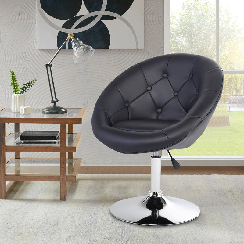 Adjustable Modern Swivel Round Tufted Chair