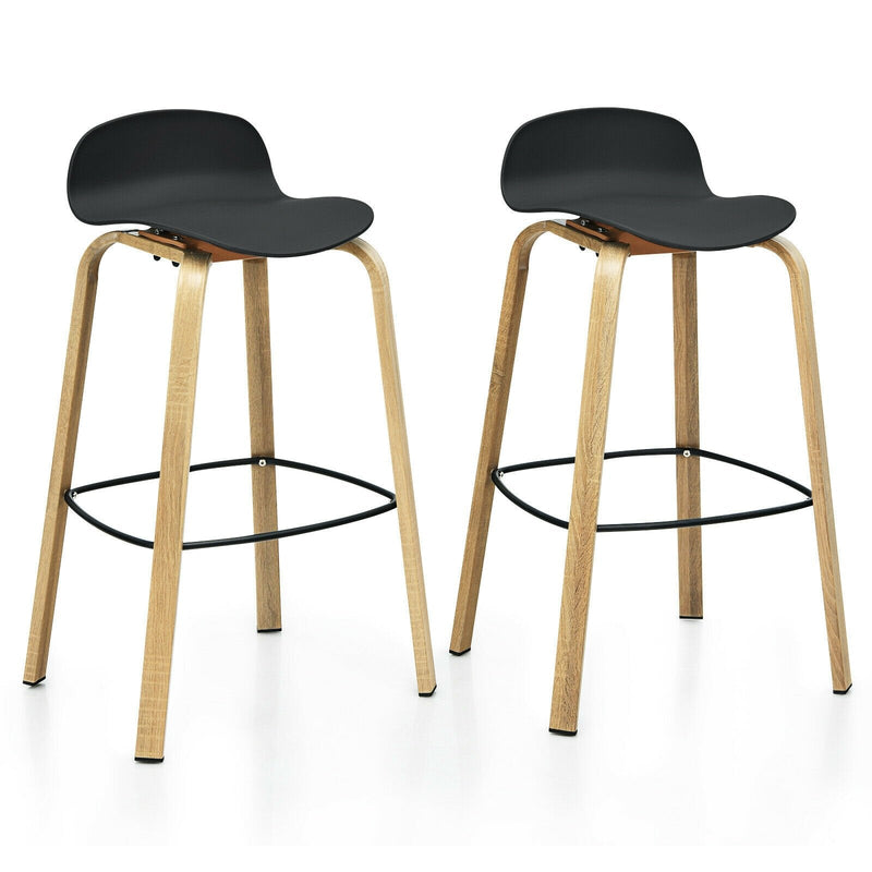 2 Pcs Modern Barstools with Metal Legs