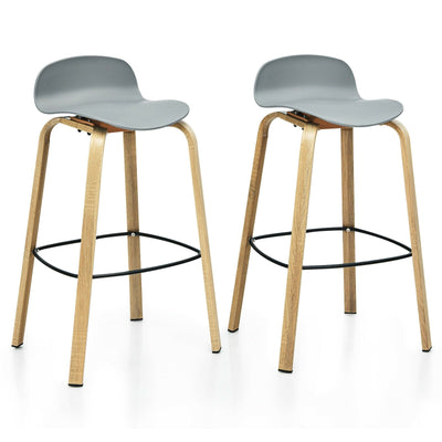 2 Pcs Modern Barstools with Metal Legs