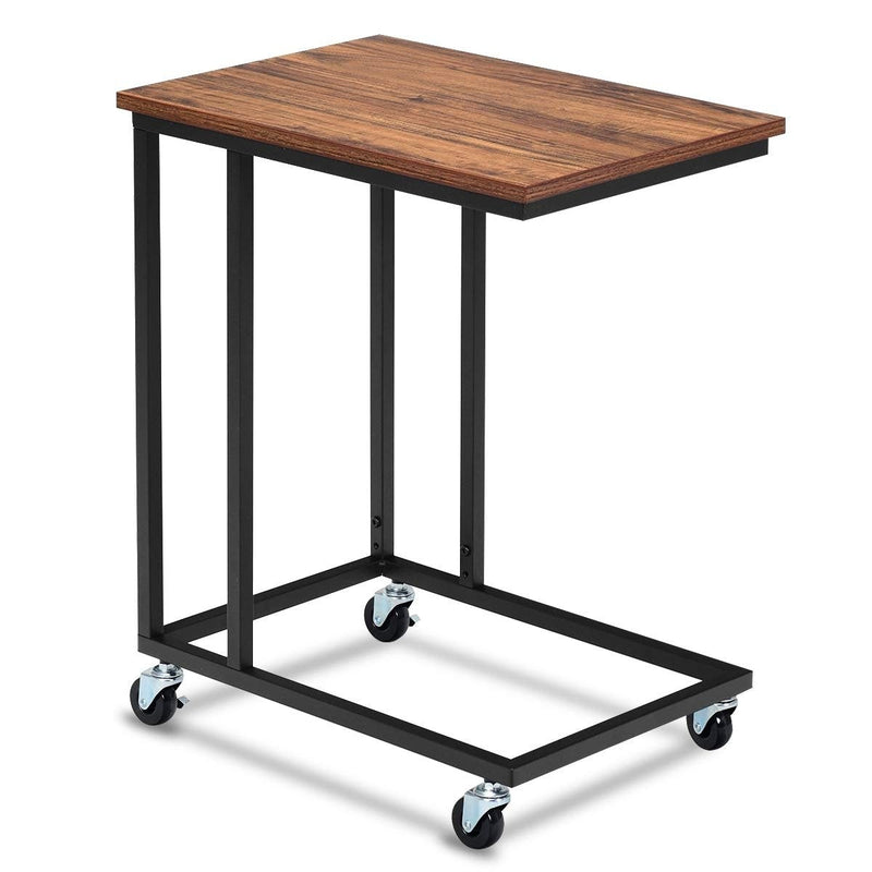 Steel Frame End Table Laptop Holder with Lockable Casters