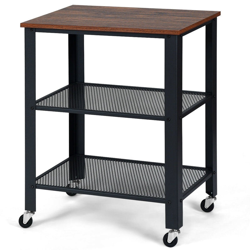 3-Tier Kitchen Utility Cart with Rolling Casters