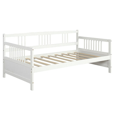 Twin Size Wooden Slats Daybed Bed Frame with Rails