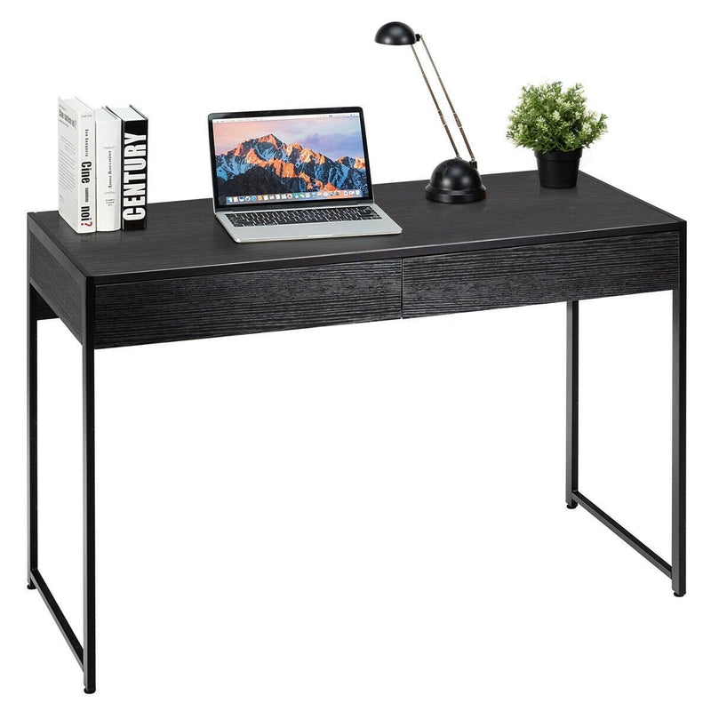 2-Drawer Computer Desk Study Table Home Office Writing Workstation