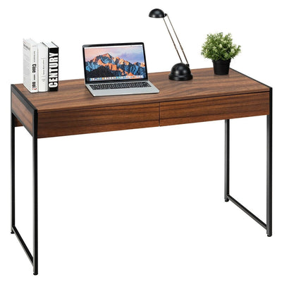 2-Drawer Computer Desk Study Table Home Office Writing Workstation